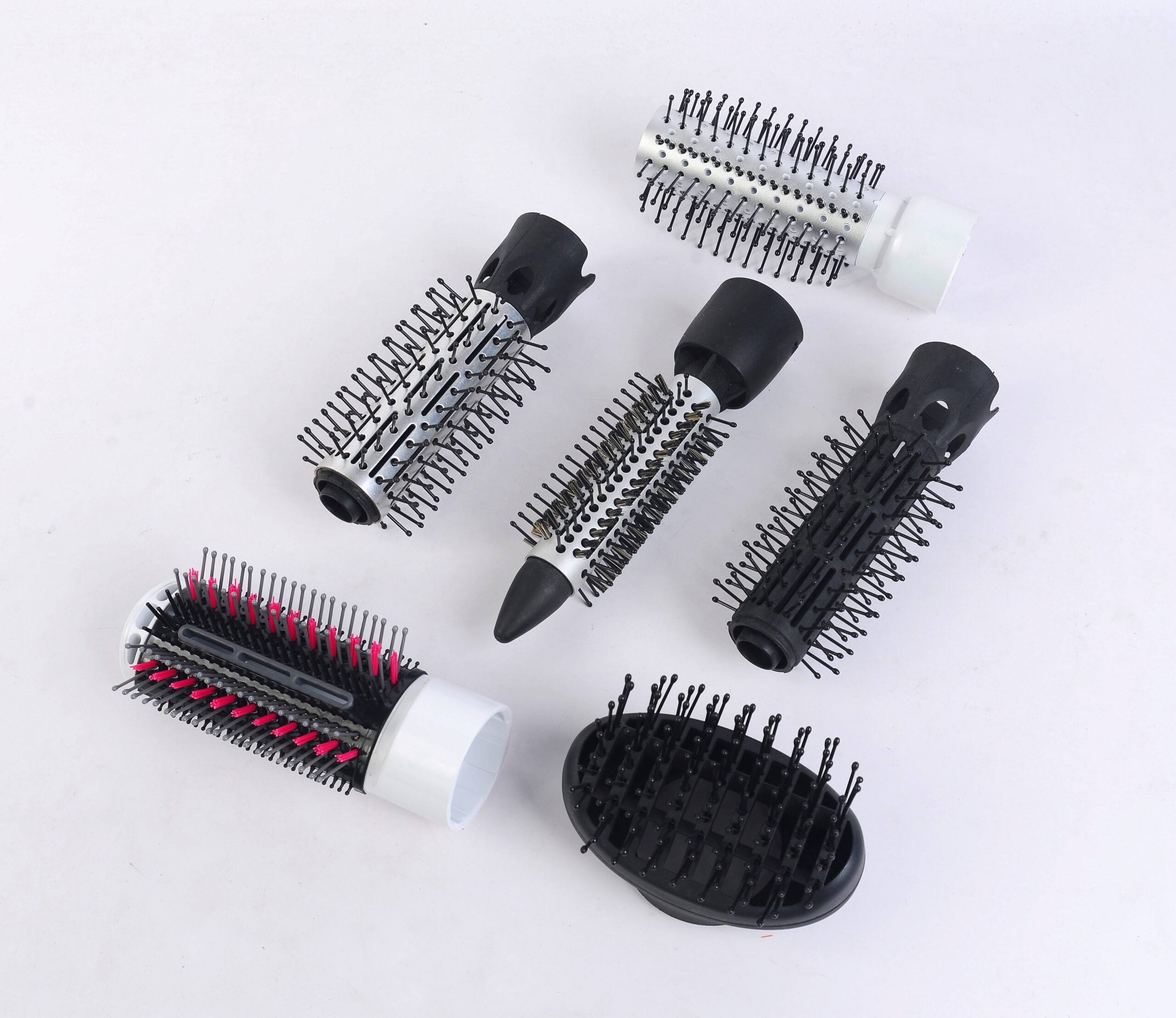 Finished brush-flocking sample showing the bristle distribution and molded body.